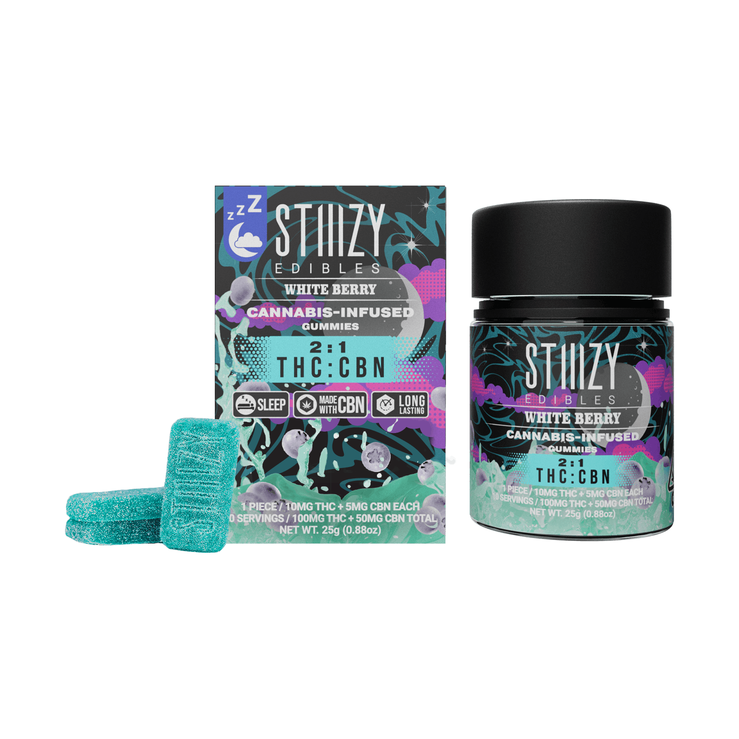 Photograph of product: [STIIIZY] CBN Gummies - 2:1 - 100mg - White Berry