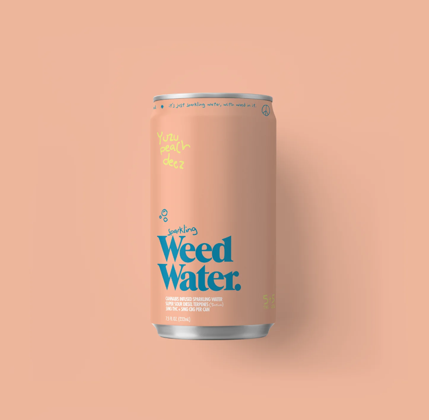 Photograph of product: Oui'd Water | Yuzu Peach Deez | Sparking thc Water | 5mg