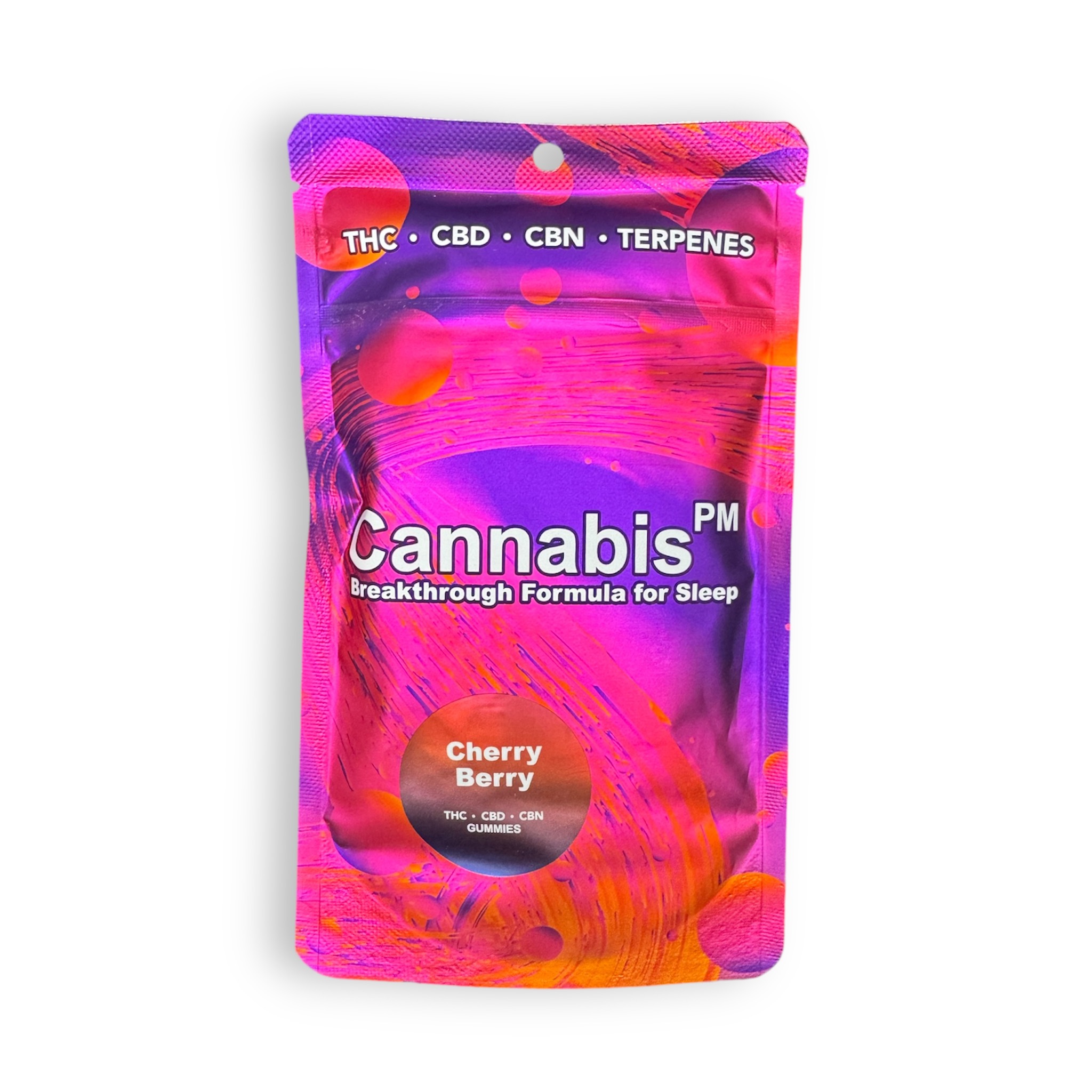 Photograph of product: Oui'dPM - 50mg TH-oui:CBD:CBN Gummies - Cherry Berry