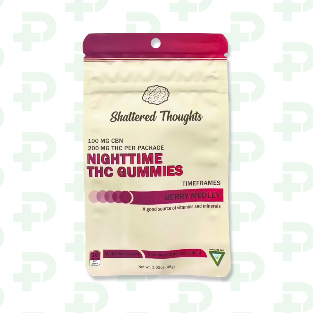Photograph of product: Shattered Thoughts 200mg Sleep Gummies - Berry Medley