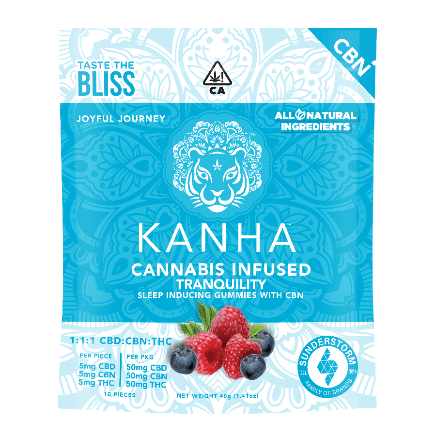Photograph of product: Kanha - Blue Raspberry - 1:1:1 CBN:CBD:THC