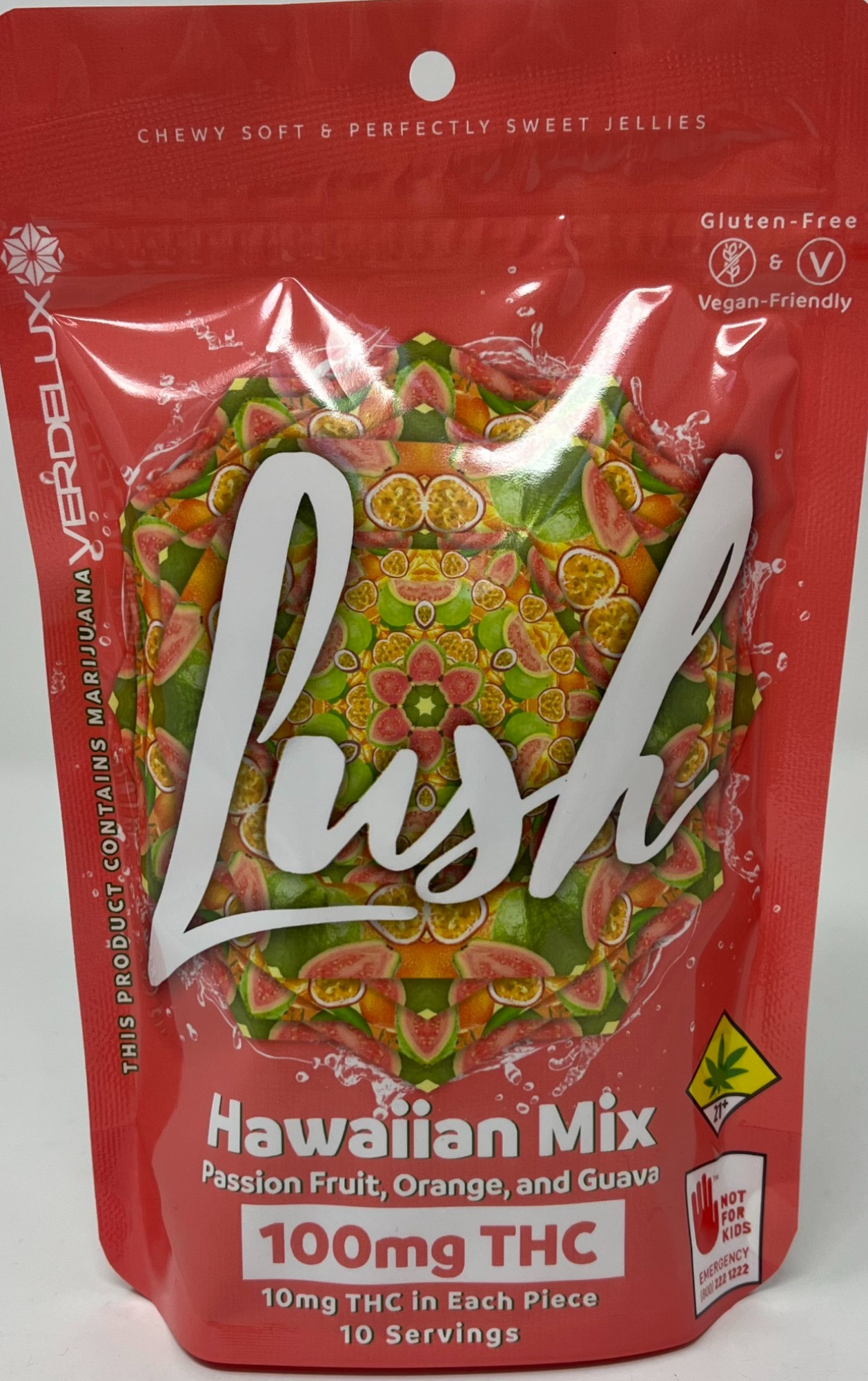 Photograph of product: VERDELUX Lush Hawaiian Mix 100mg 10pk