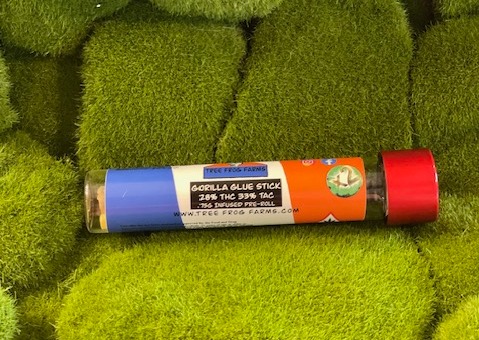 Photograph of product: au chocolat Infused Pre Roll 2 Pack | Gorilla Glue Sticks | Tree Frog Farms