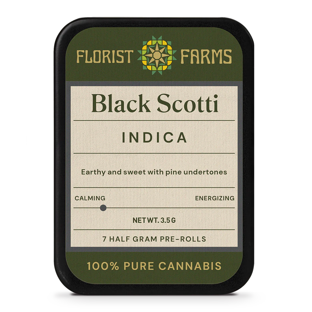 Photograph of Product: Florist Farms | Black Scotti | Preroll | 7 Pack | J5