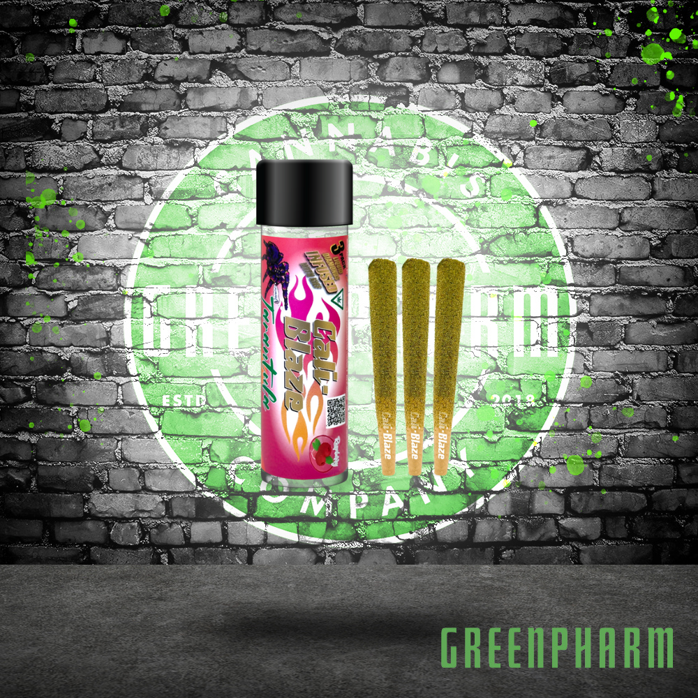 Photograph of product: Cali-Blaze , 3CT, 1G Tarantula Infused Pre-Rolls | Raspberry