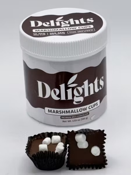 Photograph of product: Delights | Marshmallow Cups | 10pc | 100mg