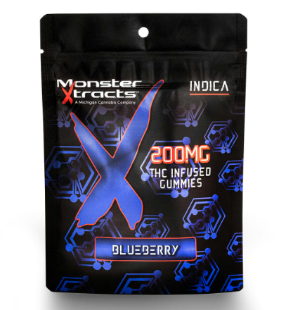 Photograph of product: MONSTER XTRACTS - Blueberry Gummies 200mg