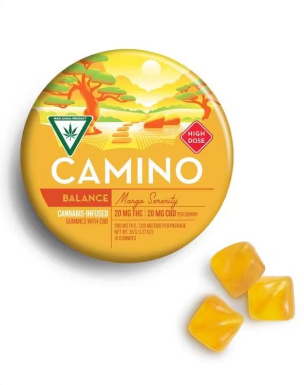 Photograph of product: Camino: Mango 200MG Gummies