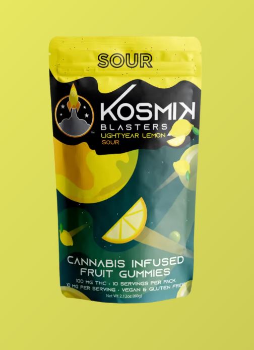 Photograph of product: KOSMIK - Sour Lightyear Lemonade Gummies (10mg per piece/100mg)