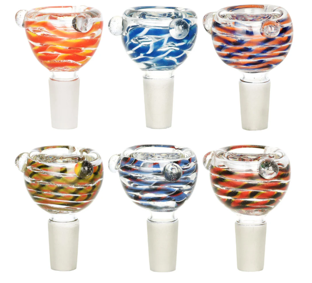 Photograph of product: AFG - Stripe Swirl Bubble Style Herb Slide - 14mm M Colors Vary