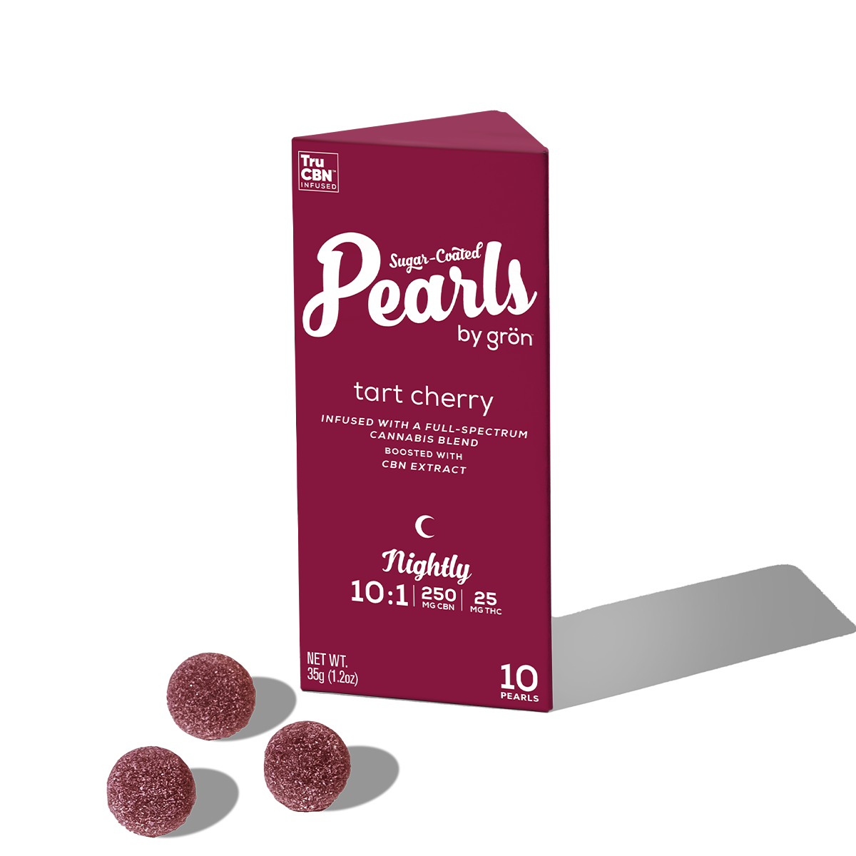 Photograph of product: Grn Tart Cherry (I) 10:1 CBN:TH-oui Pearls 2.5mg 10pk