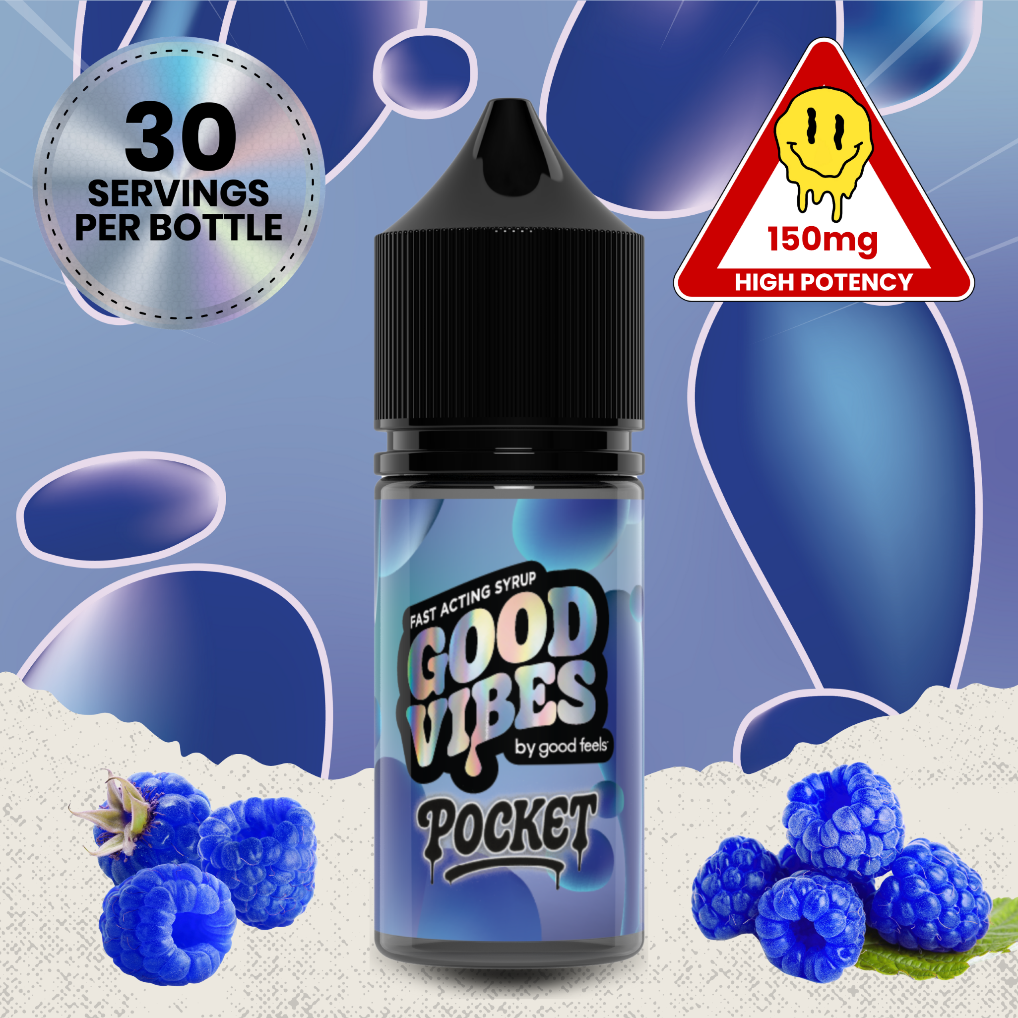 Photograph of product: Good Vibes - Blue Raspberry - Pocket Tincture - 150mg
