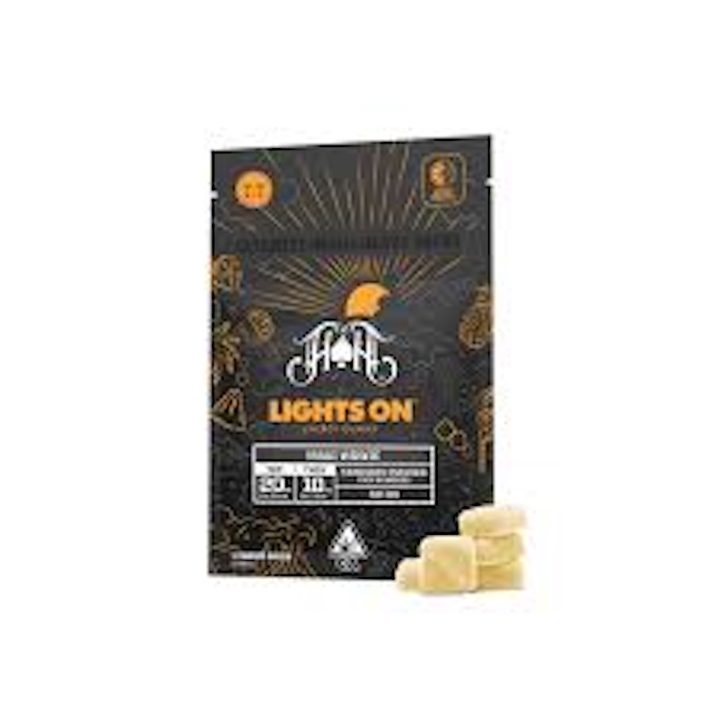 Photograph of product: Lights On (Energy) Orange Pineapple Gummies 2:1 (TH-oui:TH-ouiV) - 20mg - Heavy Hitters (S)