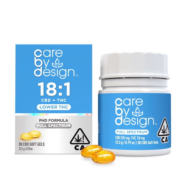 Photograph of product: 18:1 | Soft Gels | 30ct | 18mg Capsules