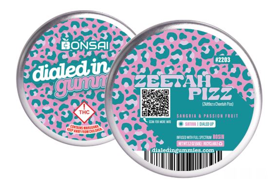 Photograph of product: Dialed In Zeetah Pizz Oui'd Rosin Infused Gummies 100mg