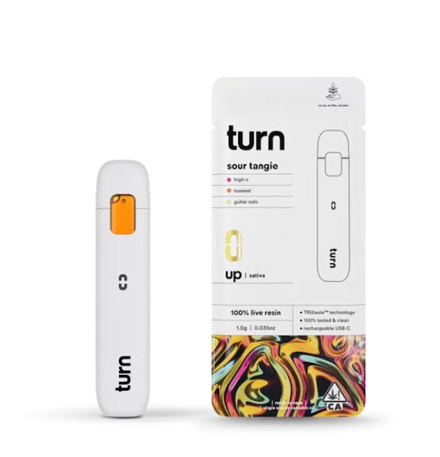 Photograph of product: Sour Tangie 'Turn Up' Live Resin AIO 1g - 