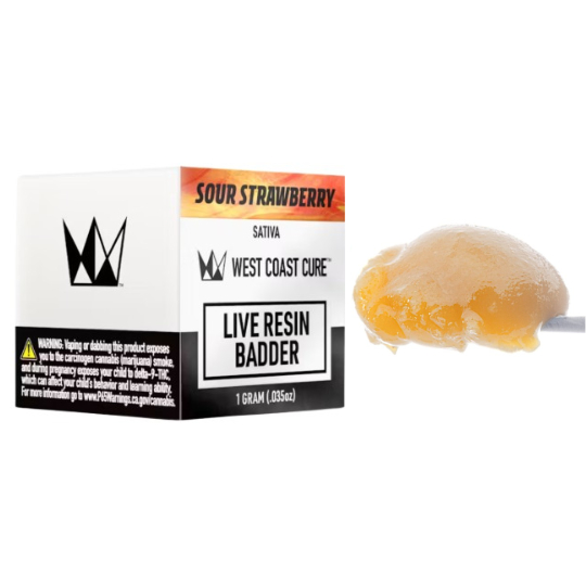Photograph of product: SOUR STRAWBERRY - 1G LIVE RESIN BADDER