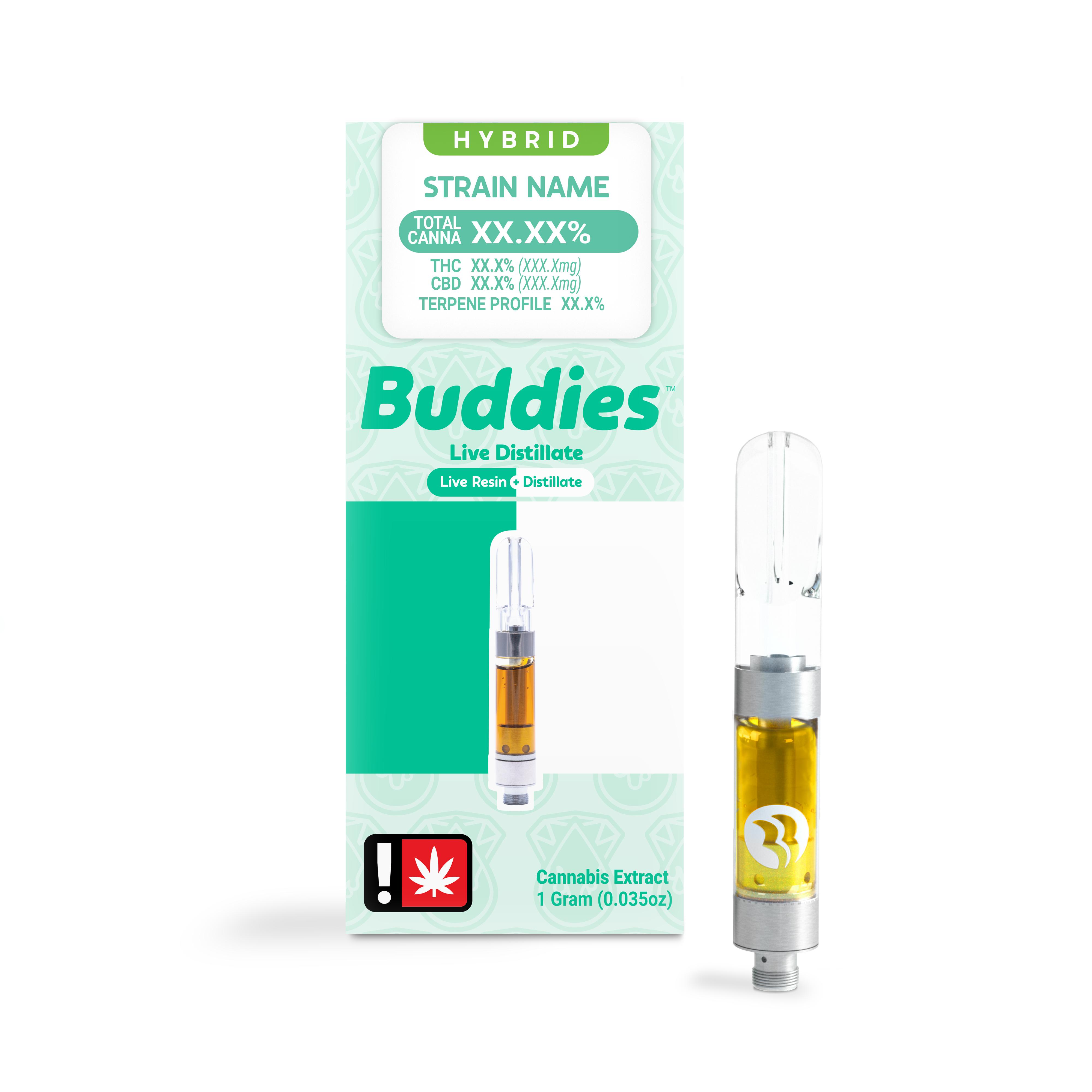 Photograph of product: Buddies Orange Mutation Live Distillate Cartridge-1g