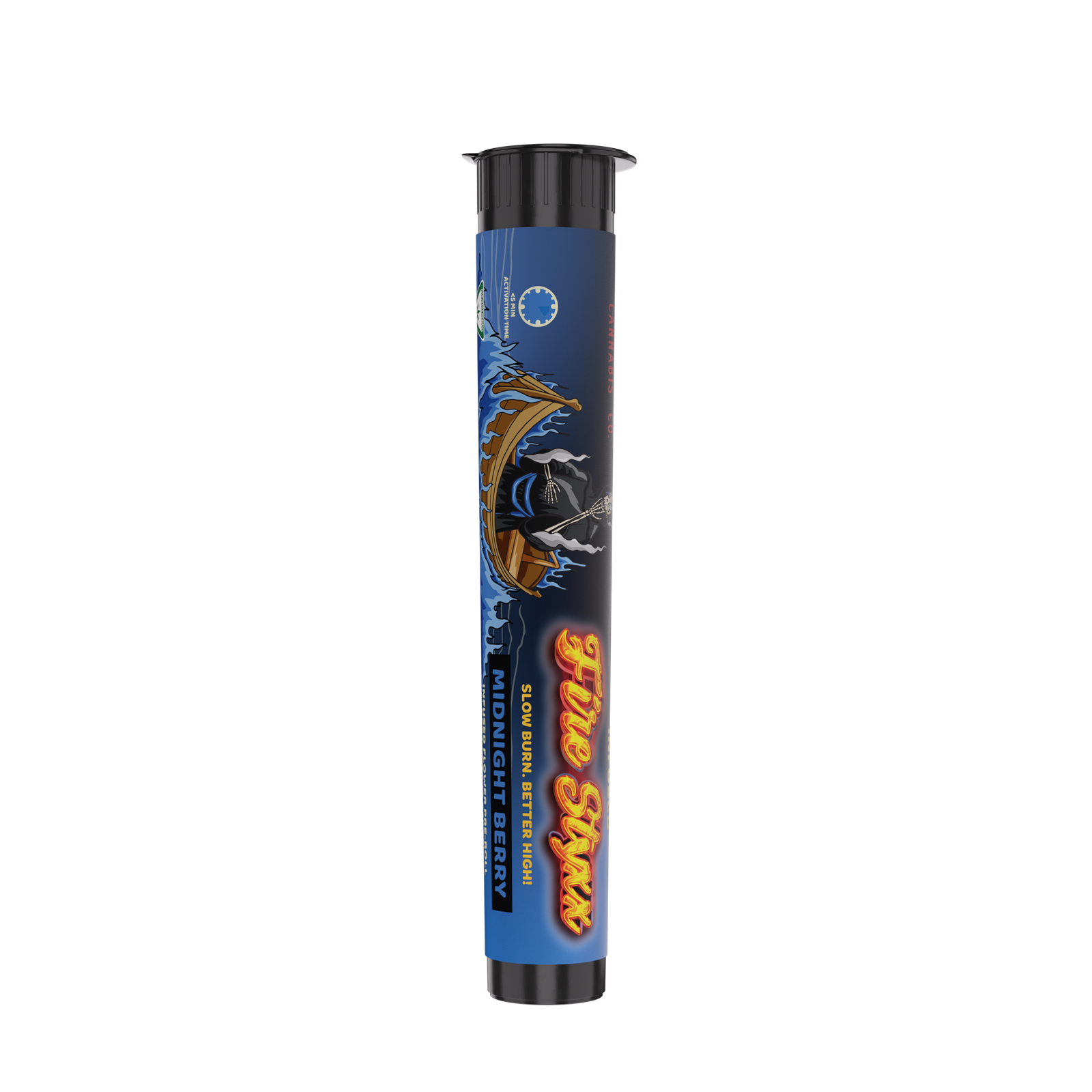 Photograph of product: GLORIOUS | FIRE STYXX | MIDNIGHT BERRY | HYBRID | INFUSED PRE-ROLL | 1G | REC