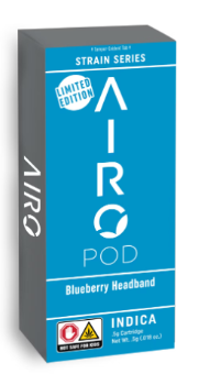 Photograph of product: Airo| Vape | Blueberry Headband| Distillate Cart| 0.50g-Oui'd