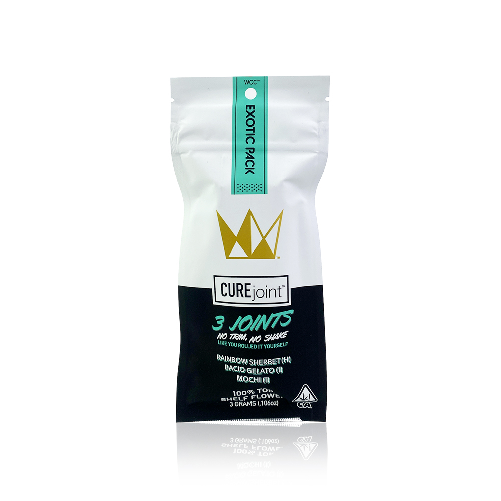 Photograph of product: WEST COAST CURE - Preroll - The Exotic - 3-Pack - 3G