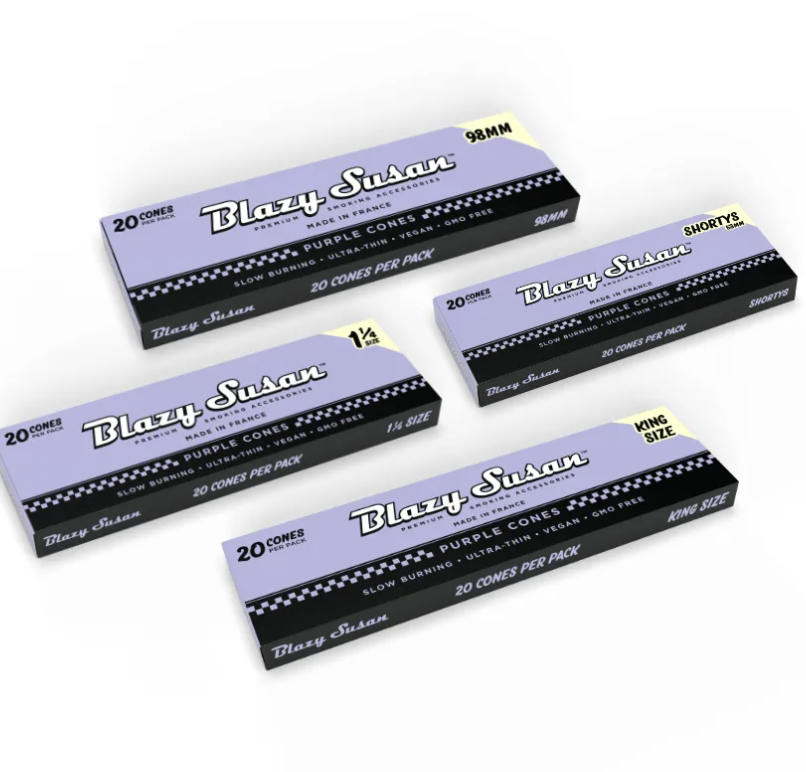 Photograph of product: Blazy Susan Purple Paper 53mm Cone - 20 Count