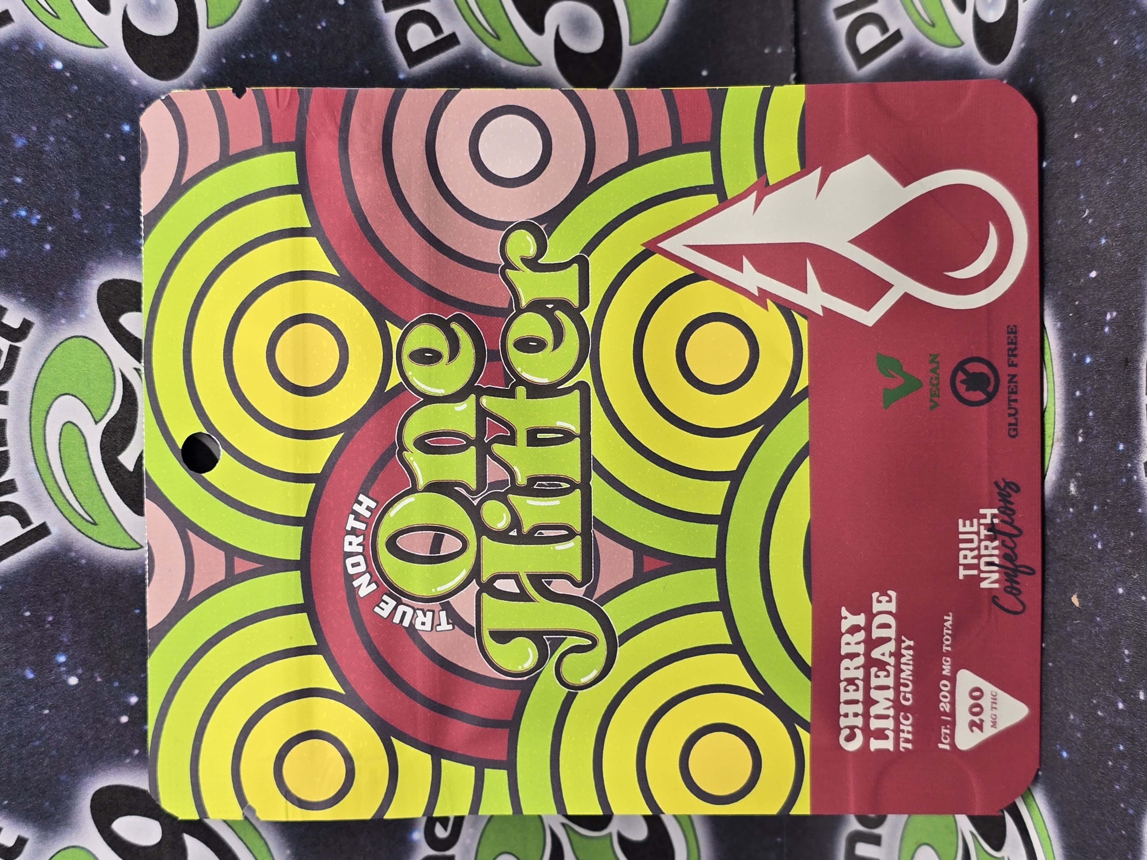 Photograph of product: True North | Cherry Limeade | One Hitter 200mg Gummy