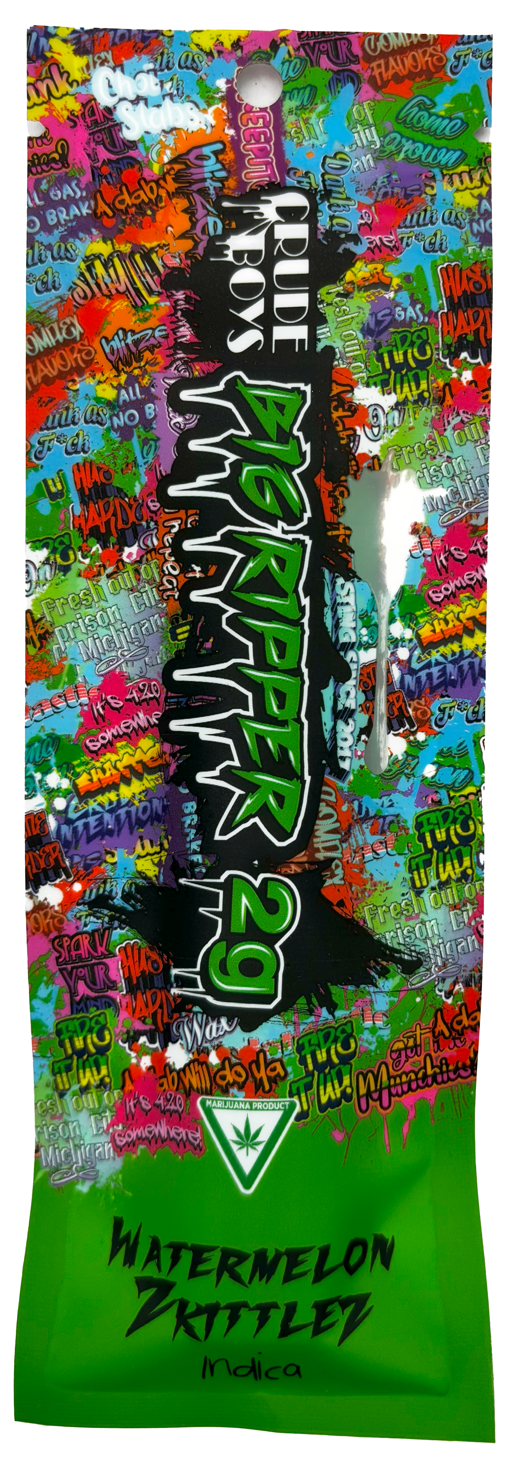 Photograph of product: Crude Boys | Watermelon Zkittlez | Disposable Distillate Cartridge