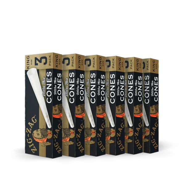 Photograph of product: Zig Zag Cones King Size Ultra Thin (3pk)