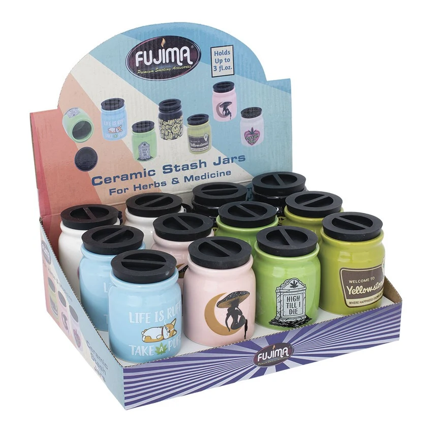 Photograph of product: Cute'n'Punny Ceramic Stash Jar - Assorted Designs