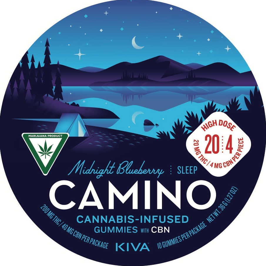Photograph of product: CAMINO MIDNIGHT BLUEBERRY GUMMIES 20:4 (TH-oui:CBN)  200MG