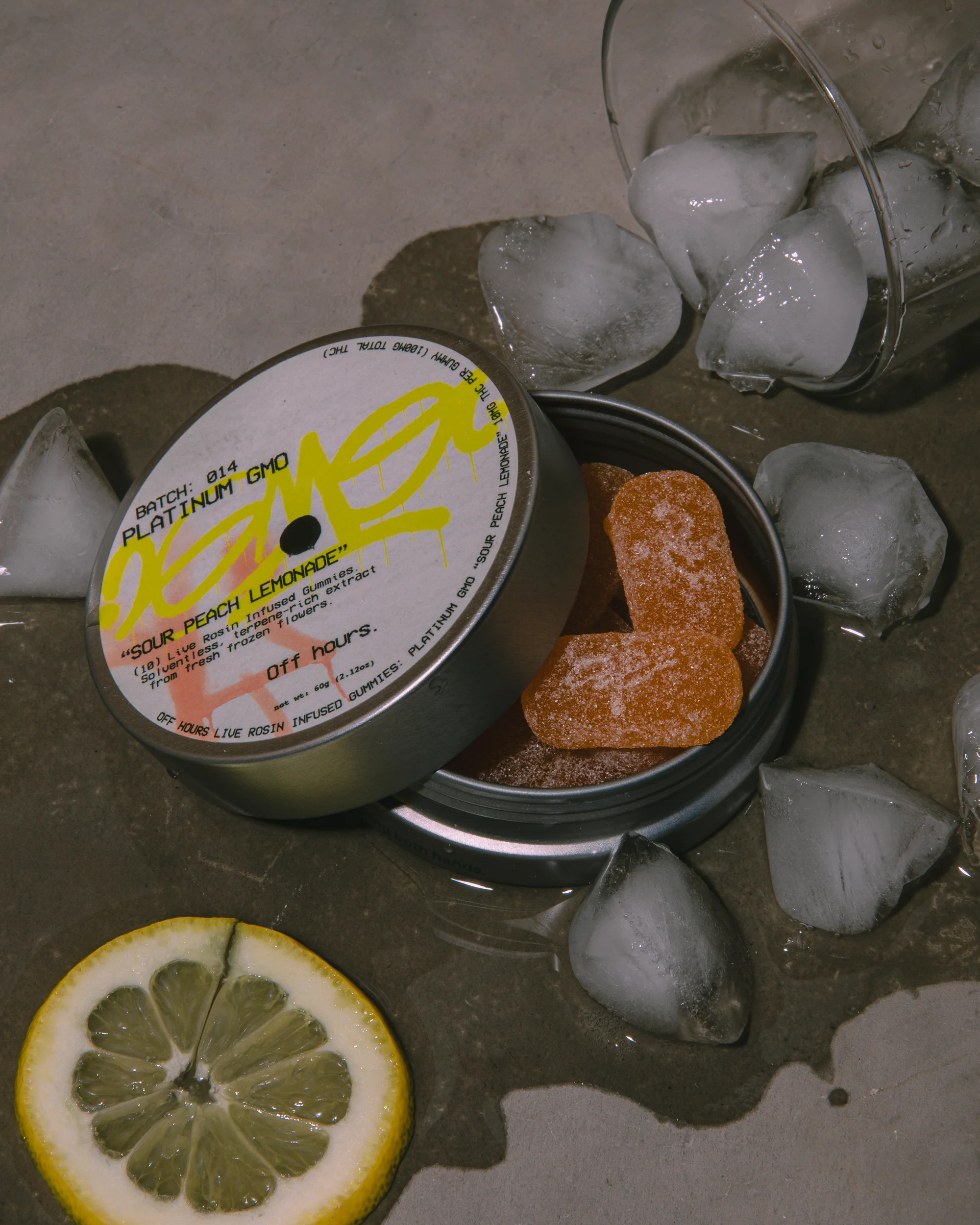 Photograph of product: SOUR PEACH LEMONADE | LIVE ROSIN | Gummies | 10ct