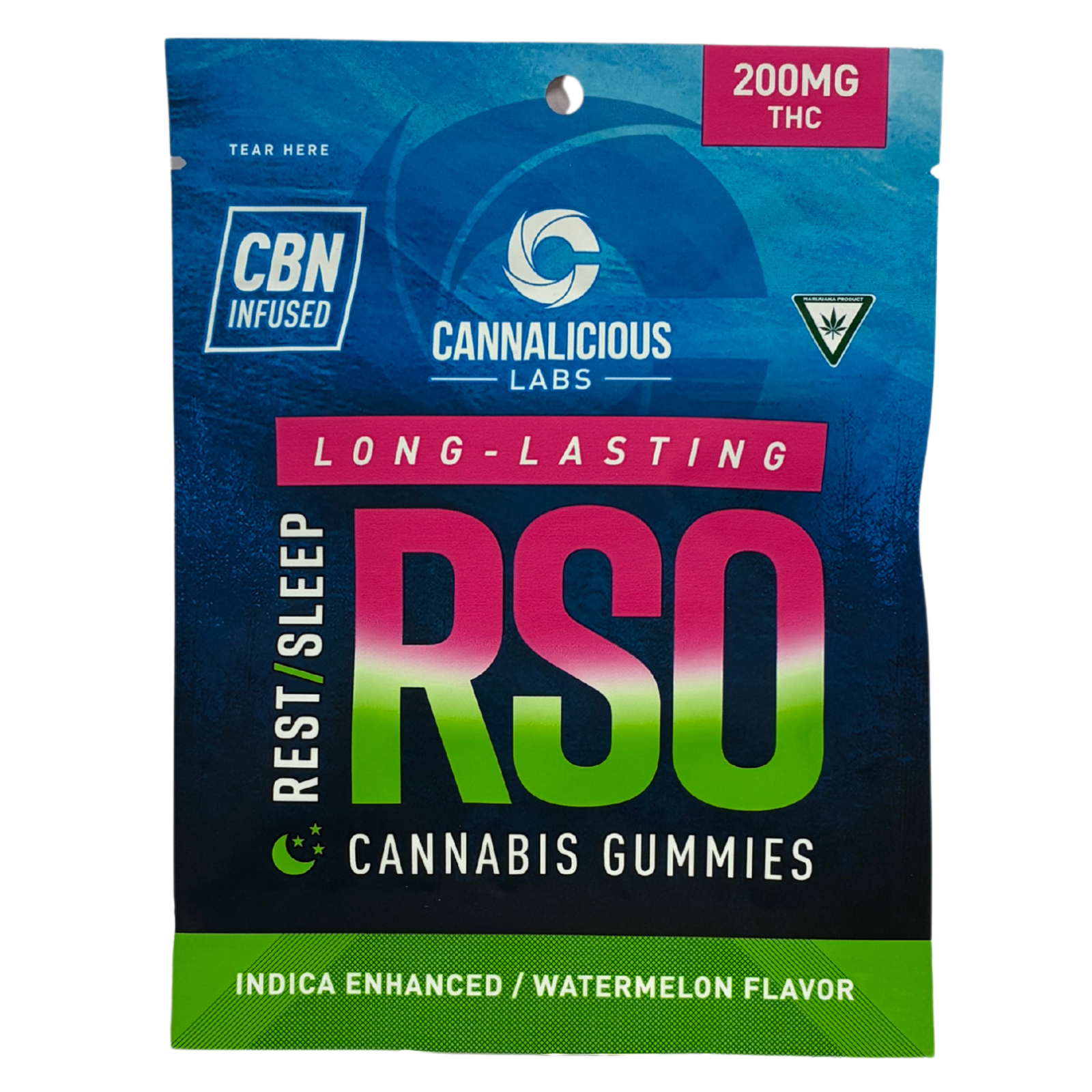 Photograph of product: Cannalicious Labs | Watermelon REST/SLEEP | RSO Gummies | 200mg