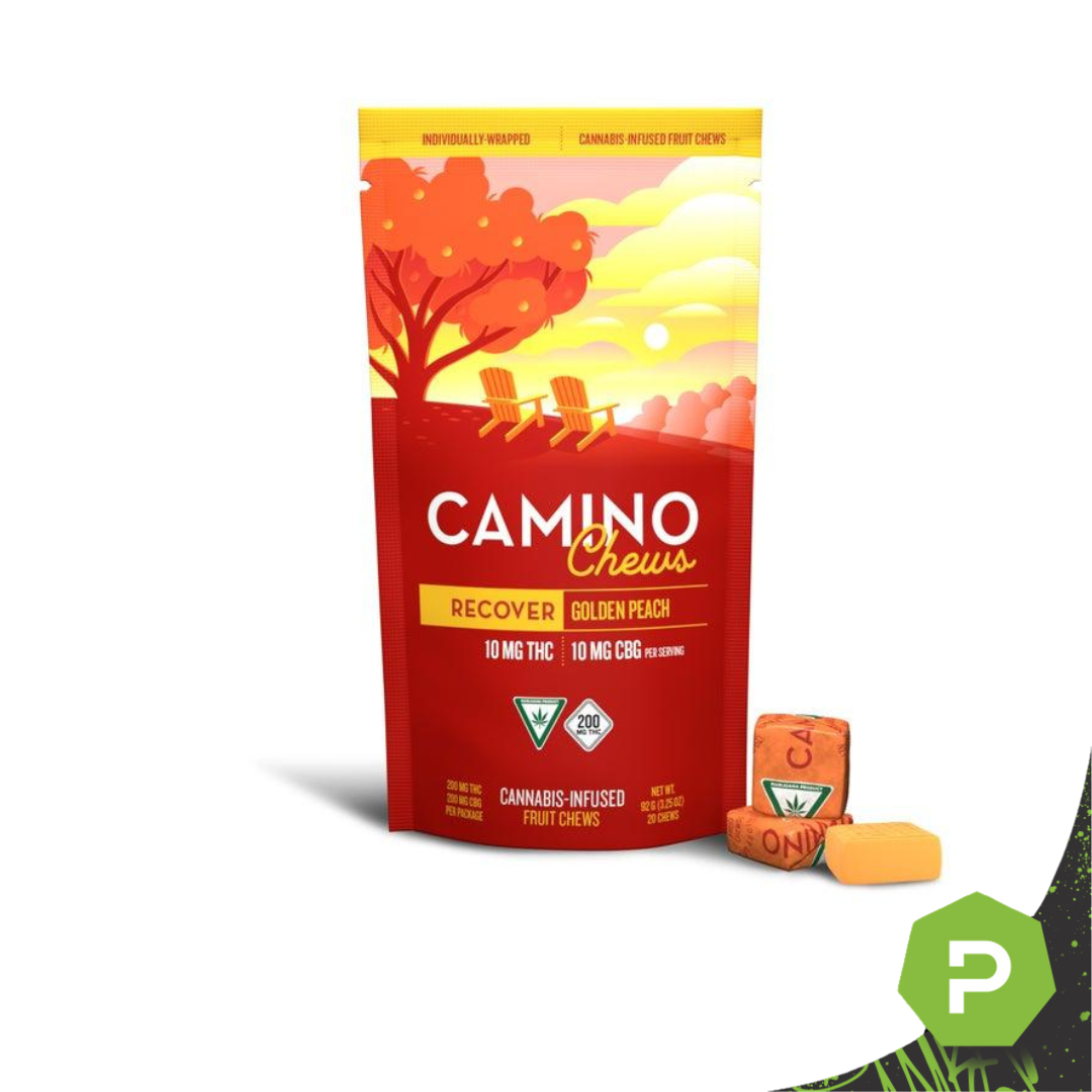 Photograph of product: Camino | 200mg Fruit Chews | Golden Peach (1:1 THC:CBG)
