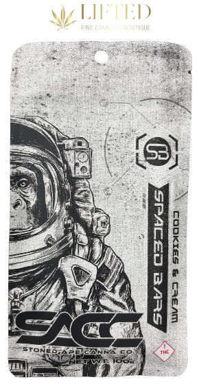 Photograph of product: STONED APE CHOC COOKIES AND CREAM SPACE BAR (100MG)