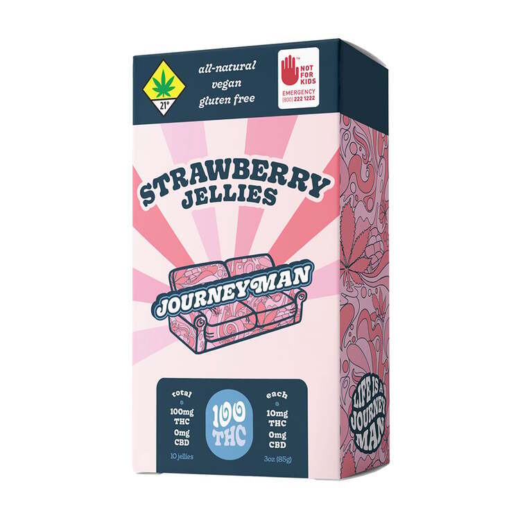 Photograph of product: Journeyman: Strawberry - Jellies 10pk 100mg