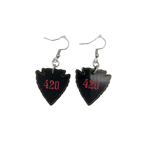 Photograph of Product: Arrowhead Dangle Earrings 420 - Black