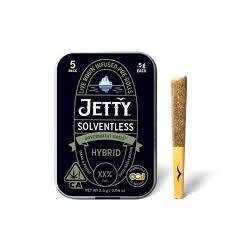 Photograph of product: JETTY | GOVERNMINT OASIS X BANANA BOMB | .5G INFUSED PRE-ROLLS | 5PK