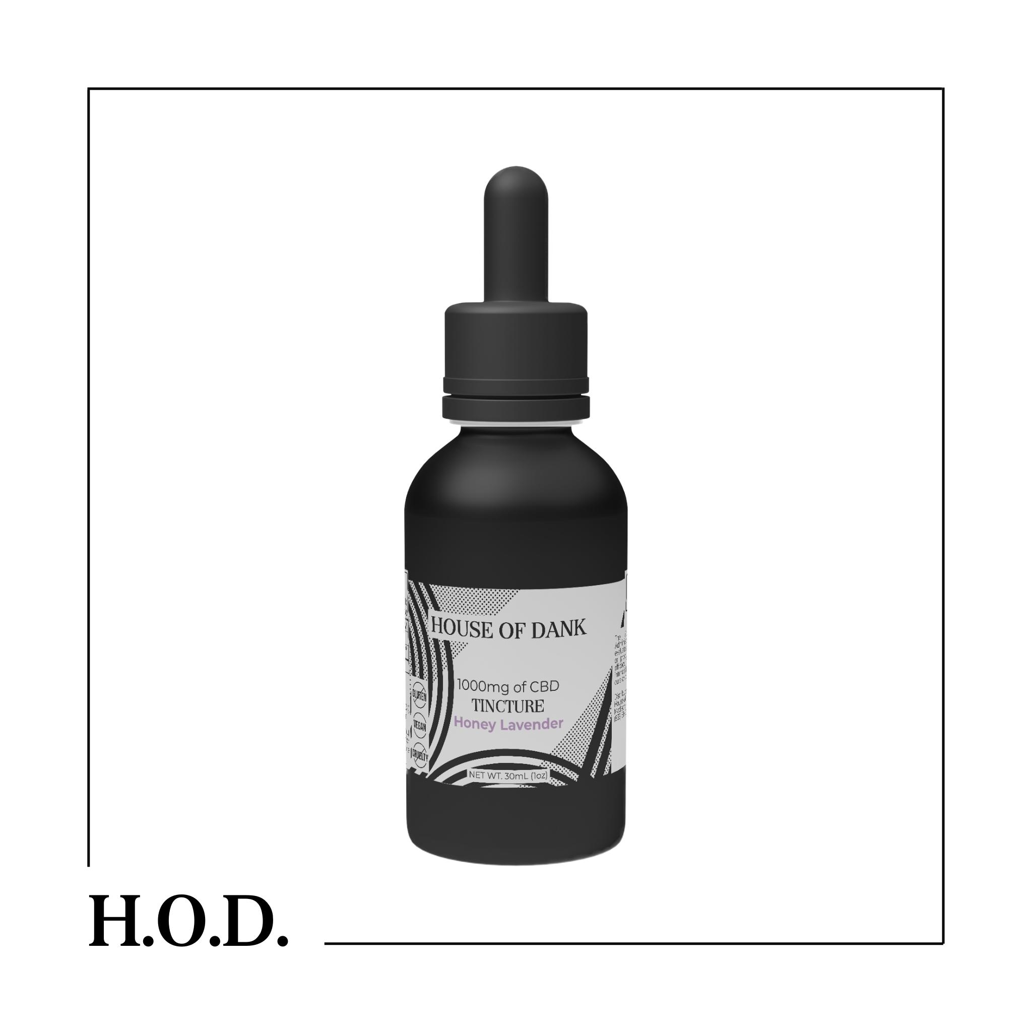 Photograph of product: H.O.D. CBD Unflavored Tincture 1000mg
