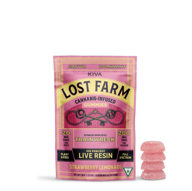 Photograph of Product: 200MG LOST FARMS STRAWBERRY LEMONADE LIVE RESIN GUMMMIES