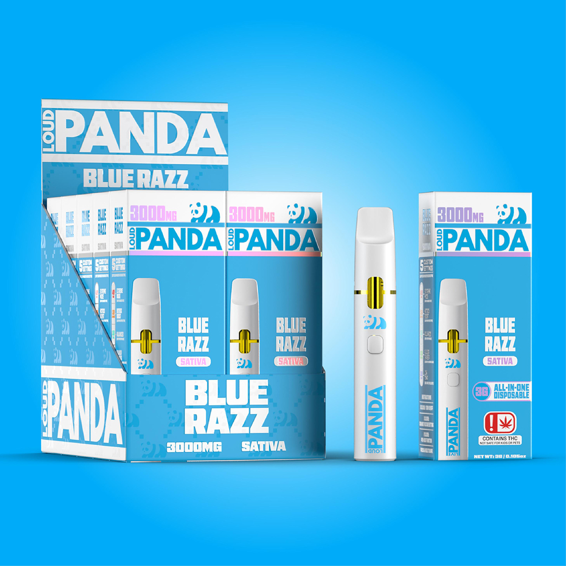 Photograph of product: Loud Panda | Disposable Vape | Blue Razz | 3g