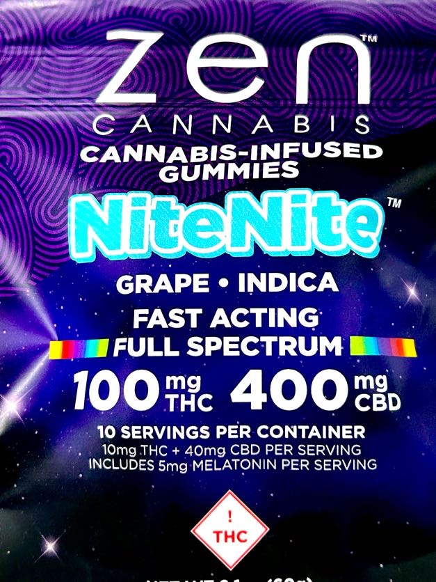 Photograph of product: NiteNite Grape Gummies 1:4 - Full Spectrum + CBD (400mg) + Melatonin