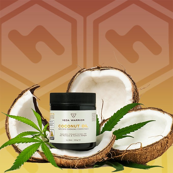 Photograph of product: Veda Warrior | Infused Coconut Oil | 100mg TH-oui | 3 oz.