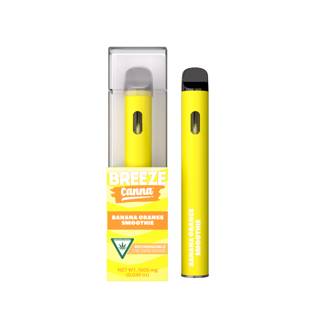Photograph of product: Breeze | Banana Orange Smoothie Disposable Vape | 1g