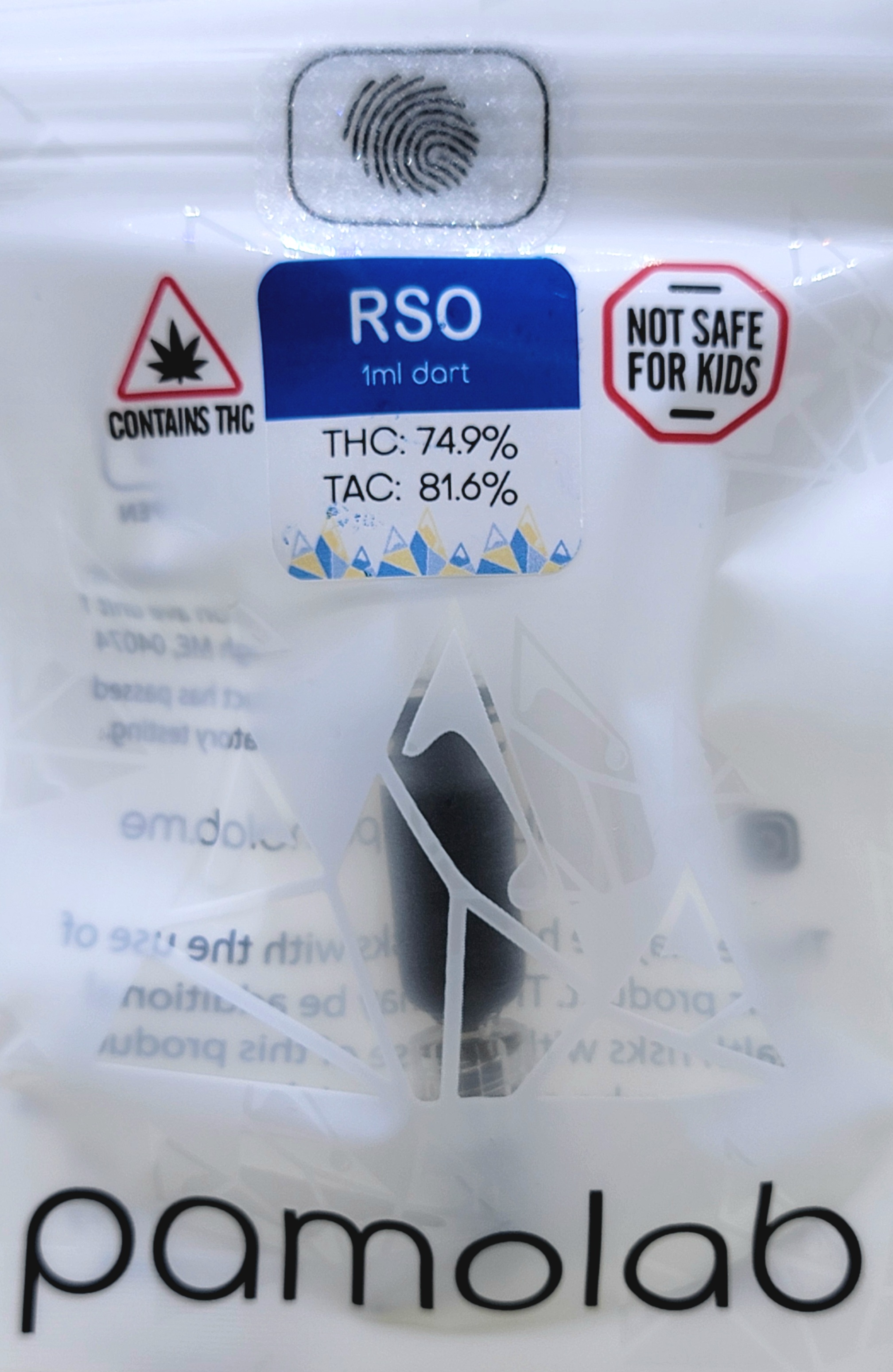 Photograph of product: 1ml RSO Fast Acting Tincture