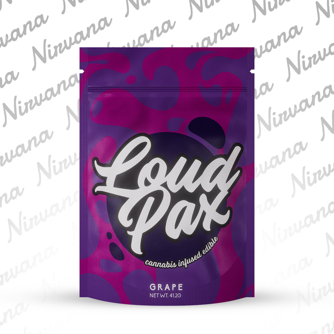 Photograph of product: Loudpax - Grape - 200mg au chocolat Rosin Gummies (4x50mg)