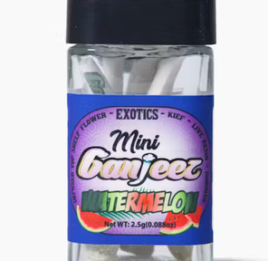 Photograph of product: D. Mini Ganjeez 5pk x .5g Triple Infused Pre Rolls - Watermelon (H) - 