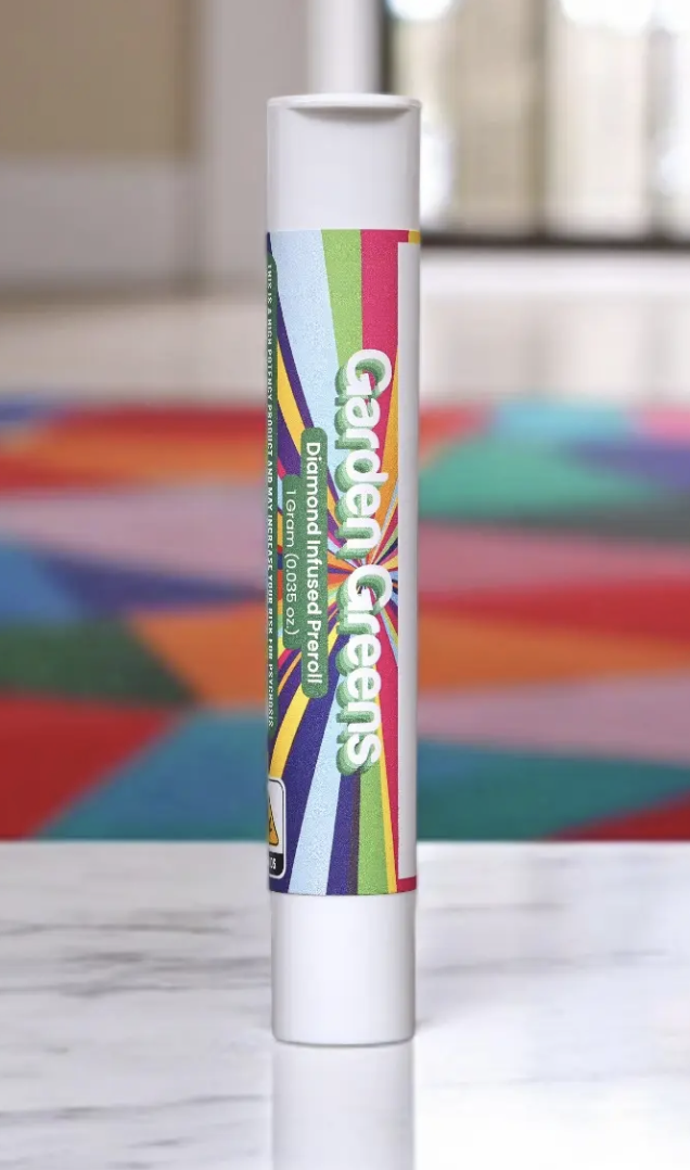Photograph of product: Garden Greens Pre-Roll 1pk/1g Infused- Candy Fumez