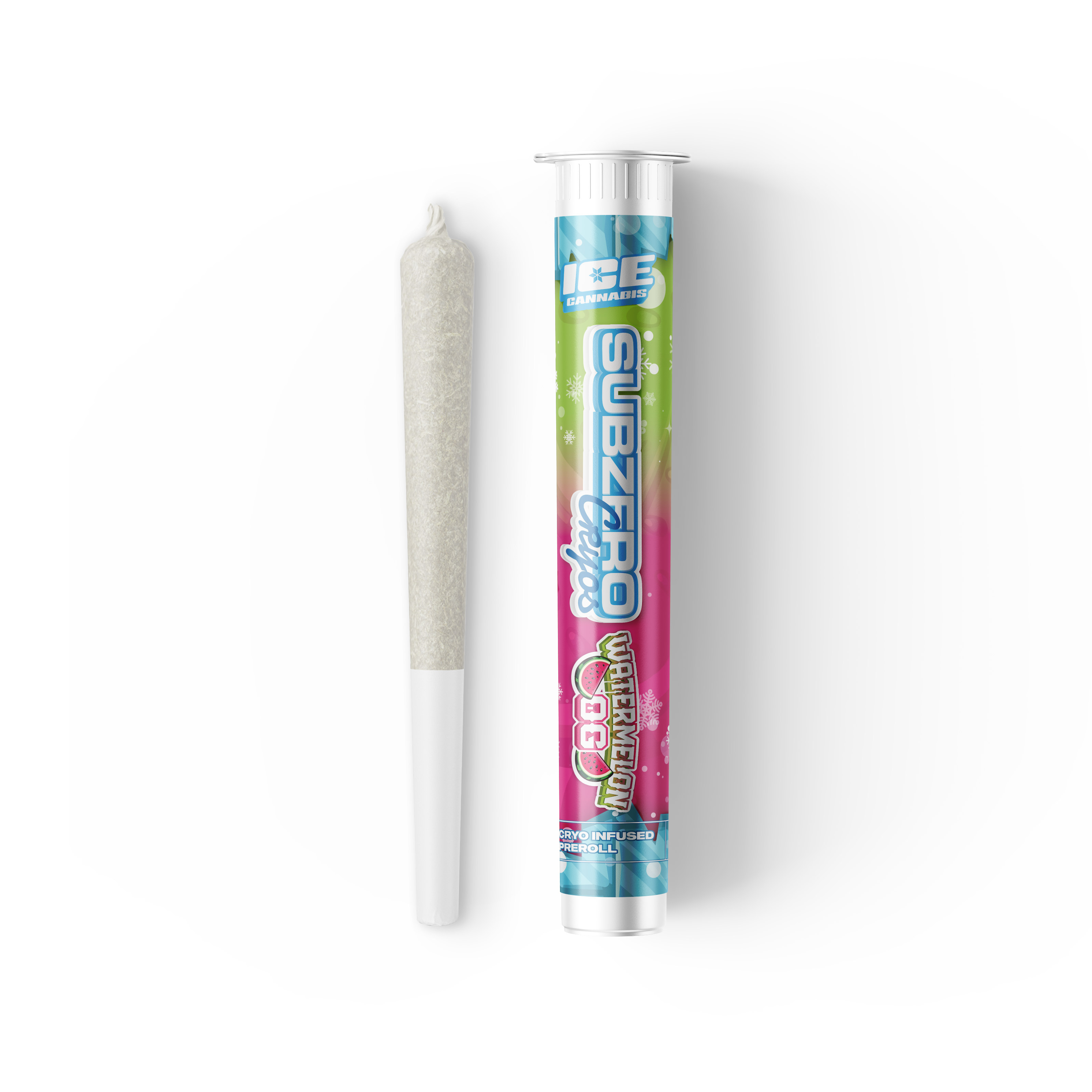 Photograph of product: Sub Zero Watermelon OG Cryo Infused Pre-Roll | 1g