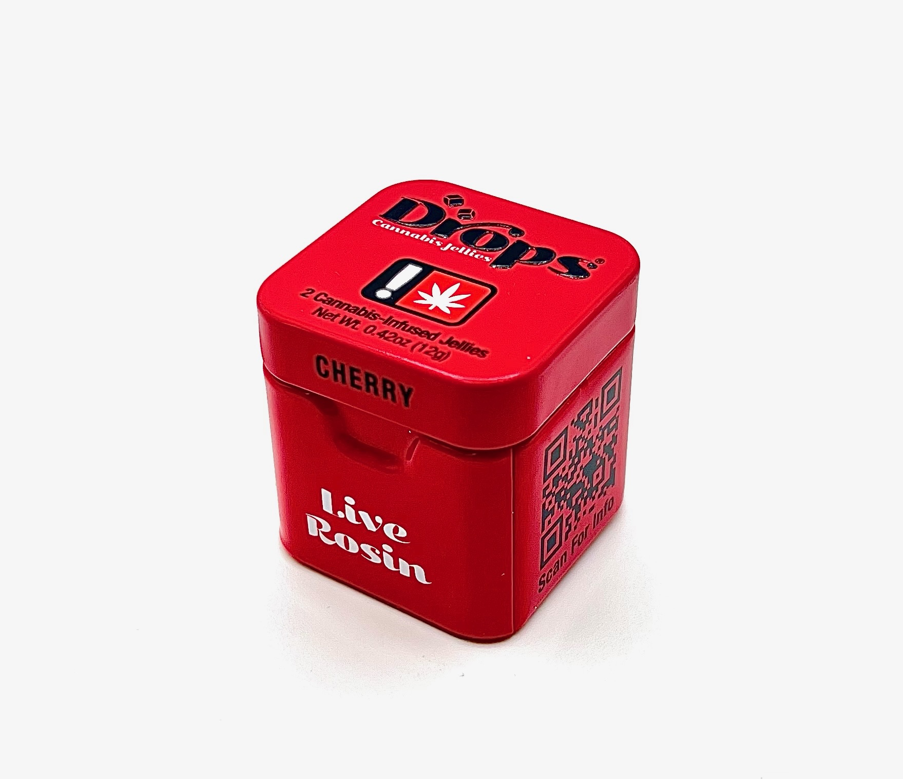 Photograph of product: Drops | Cherry | TH-oui | 100mg 2-Piece Gummy